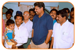 Mr. N Bitra & Bill Bitra, Sri PNV Prasad, Ex.SAAP Chairman With Mr. Kapil Dev. The occasion of Kinetic Boss Vehicle Opening at Bitra's House At Banjara Hills, Road No. 10, On 21st Oct'2002. Mr. N Bitra & Bill Bitra, Sri PNV Prasad, Ex.SAAP Chairman With Mr. Kapil Dev. The occasion of Kinetic Boss Vehicle Opening at Bitra's House At Banjara Hills, Road No. 10, On 21st Oct'2002.